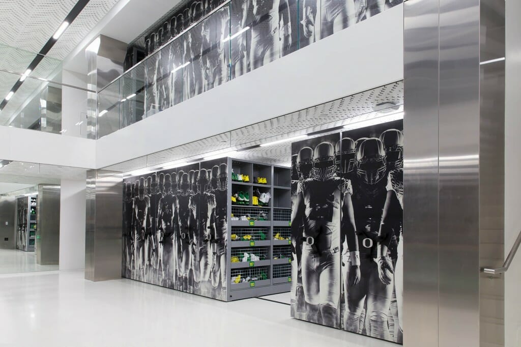 Personalized University of Oregon Football Equipment Storage
