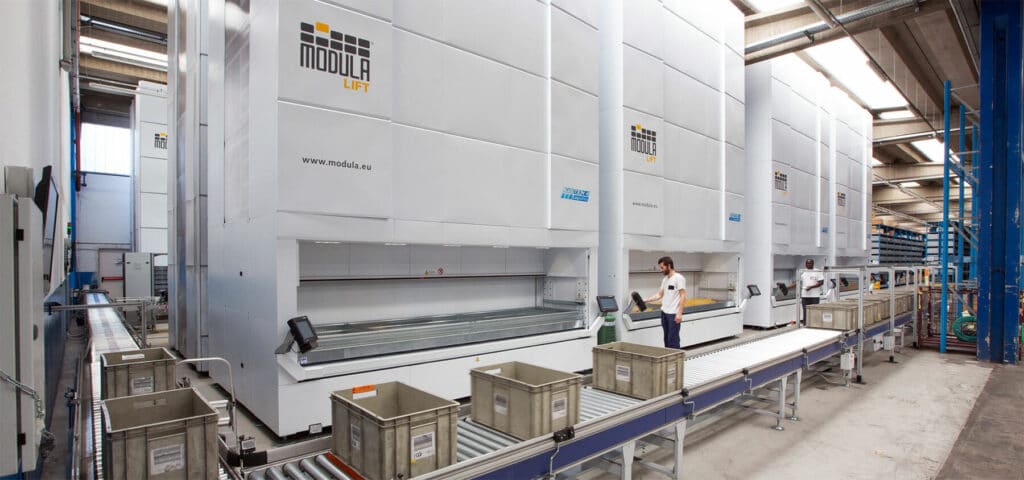 Vertical Lift Module in warehouse